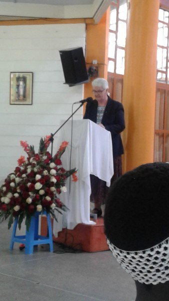 Sr. Margo Murphy bringing greetings from UK & Ireland Province