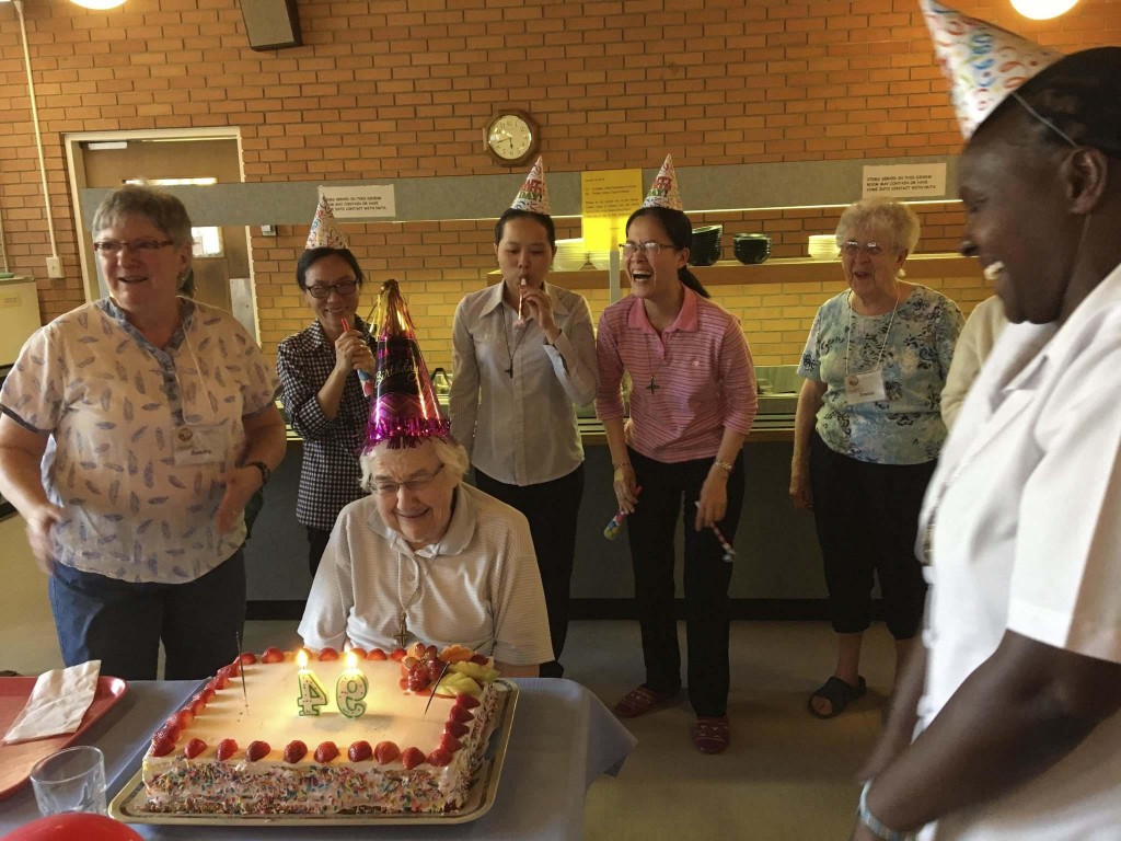 Sister Aileen Gleason on her 94th birthday